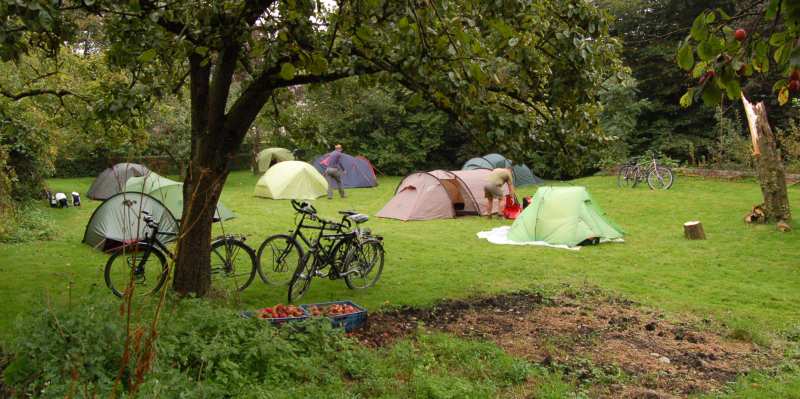 kamperen in de boomgaard